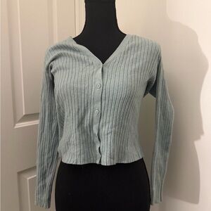 Ribbed Button-Up Cardigan